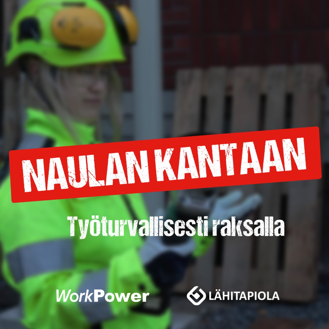 Kuvassa WorkPowerin työntekijä rakennustyömaalla.